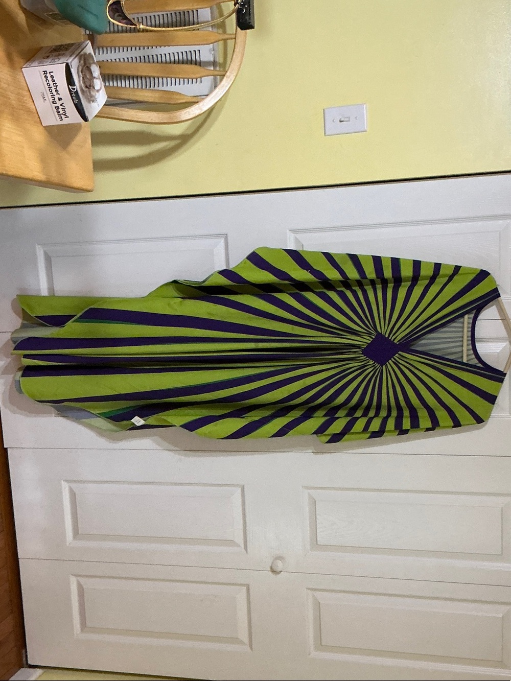 Green & Navy Striped Maxi Dress with Starburst Detail